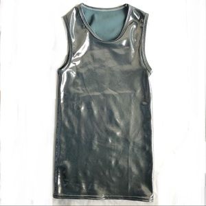 Curtain Call Child Medium Shiny Silver Tank Top